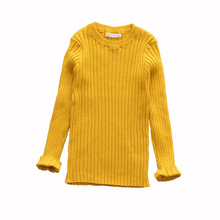 Весенние свитера для мальчиков и девочек однотонная одежда ярких цветов для мальчиков новый вязаный свитер в рубчик для маленьких девочек детская одежда пуловер для девочек 2024 - купить недорого
