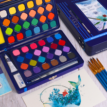 48 cores sólido aquarela conjunto de pintura portátil pigmento kit caixa ferro com escova canetas para iniciante estudante arte suprimentos 2024 - compre barato