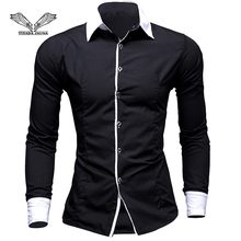 VISADA JAUNA/Однотонная рубашка в европейском и британском стиле; Повседневная рубашка в деловом стиле; Размеры M-2XL; TLH55 2024 - купить недорого