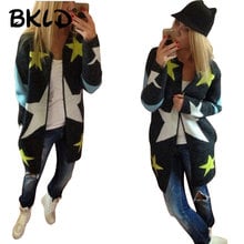 BKLD-cárdigan de punto para mujer, ropa de moda de otoño, suéter suelto de manga larga con patrón de estrellas, 2019 2024 - compra barato