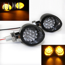 Luces LED intermitentes para motocicleta, luces intermitentes ámbar de aluminio, con carcasa negra, 2 uds. 2024 - compra barato