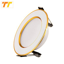 Luminária de led dourada, formato circular, 3w, 5w, 9w, 12w, 15w, 18w, 230v, 220v, para teto, iluminação embutida em dourada 2024 - compre barato