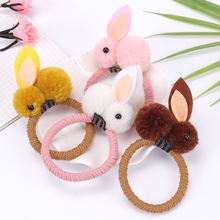 Cute Rabbit Hairball Hair Ring Female Tie Rope Korean Version Of The Headwear Rubber Band Hair Rope Children'S Hair Accessories 2024 - buy cheap
