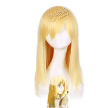 Anime Attack on Titan Krista Lenz Christa cosplay wig for Halloween party Synthetic blond hair Cosplay Krista Lenz Christa Wigs 2024 - buy cheap