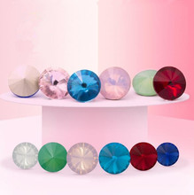 Alta qualidade pedra redonda rivoo cristal k9 pedra de luxo mais cores 10mm 12mm 14 mm joia ponta traseira redonda pedra 2024 - compre barato