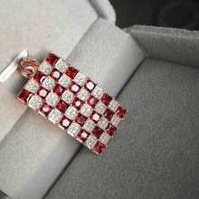 Natural red garnet gem pendant S925 silver Natural gemstone Pendant Necklace trendy large Square women wedding fine jewelry 2024 - buy cheap