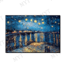 Handpainted abstract blue stars sky Oil Painting on Canvas wall art pictures home decoration for living room bedroom no framed 2024 - buy cheap