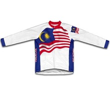 Bandeira de Malaysia inverno térmica ciclismo Jersey Super quente Sportswear 2024 - compre barato