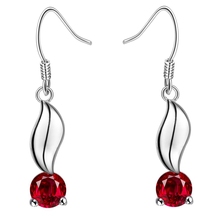 simple dark red zircon Top quality free shipping silver plated Earrings for women fashion jewelry /LOHELJBC LPKVWDED 2024 - buy cheap