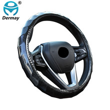 DERMAY Steering Wheel Cover Laser PU Leather Cute for Women Girls Non-slip fit Steering Wheel 37-38cm Fashion Car Accessories 2024 - buy cheap