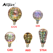 ANJOET Colorful 3D Light Bulb ST64 G95 G80 G125 A60 E27 Christmas Decorative Night Lamp 110V 220V Bar light Lamparas 2024 - buy cheap
