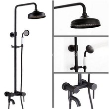 Black Oil Rubbed Brass Wall Mounted Bathroom Rain Shower Hand Shower Tub Faucet Set Mixer Valve With Hand Shower ars366 2024 - buy cheap