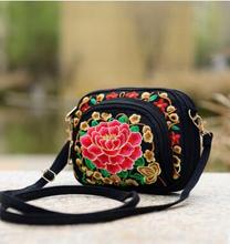 Fashion National Embroidery Shopping Women Mini Handbags!Nice Floral Embroidered Small Shoulder&Crossbody bags Lady Canvas bags 2024 - buy cheap