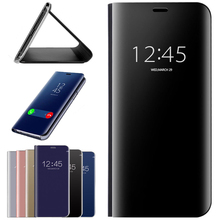 Прозрачный зеркальный флип-чехол для Xiaomi Pocophone F1 Mi A1 A2 Lite 8 5X 6X Mix 2 3 Redmi Note 4 5 Plus 5A Prime 6 Pro 4A 4X 6A S2 2024 - купить недорого