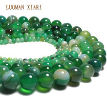 Top Green Stripe Onyx Agat Natural Stone Beads For Jewelry Making Diy Bracelet Necklace 4mm 6mm 8mm 10mm 12mm Wholesale Strand 2024 - buy cheap