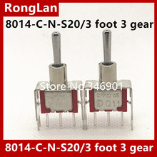 [SA]8014-C-N-S20/3 foot 3gear Brachypodium pin single tripod third gear M6.35 small toggle switch Q11 Taiwan Deli Wei 1MS--50pcs 2024 - buy cheap