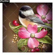 Full Square 5D DIY Diamond Painting "Bird flowers" Embroidery Cross Stitch Mosaic Home Decor Gift   CJ14 2024 - buy cheap