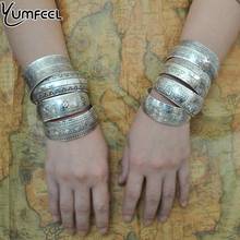 Yumfeel Factory Wholesale Tibetan Jewelry Vintage Silver Bangles Bracelet Antique Tibetan Silver Cuff Bracelets for Women 2022 - купить недорого