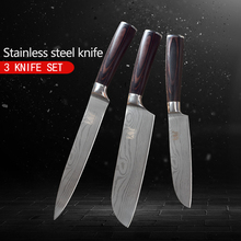 Xyj conjunto de facas de cozinha de alto carbono 7cr17mov, facas de aço inoxidável, utilidades santoku para corte de chef, utensílios de cozinha 2024 - compre barato
