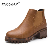 KNCOKAR Winter  new short boots fashion trend women's boots waterproof platform thick and low boots 2024 - buy cheap