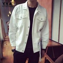 New Fashion Mens denim jacket men college outwear jeans jacket and coats korean style Single Breast Coats M-2XL 2024 - buy cheap