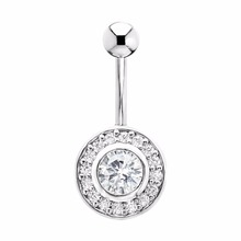 1 pc/order Cute Round Bijou Navel Piercing Ombligo Women White Crystal Belly Piercing Nombril Belly Button Rings Pircing Jewelry 2024 - buy cheap