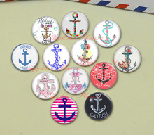 Handmade Round Anchor photo glass Cabochons, Jewelry Finding Cameo Pendant Settings, (F046-586) 2024 - buy cheap