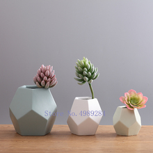 Современная керамическая Геометрическая ваза для цветов, креативное украшение для дома, гостиной, настольное украшение, аксессуары для свадеб 2024 - купить недорого