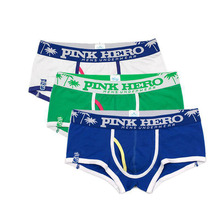 Pink Heroes 3pcs\\lot Men Underwear Boxers Cartoon Printed Cotton Boxer Mens Underwear Brand U Pouch Men Flat Foot Boxer Shorts 2024 - buy cheap