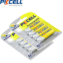 8 шт. 2 упаковки PKCELL aa 2300mAh до 2600mAh AA NIMH аккумуляторная батарея 1,2 v для фонарика 2024 - купить недорого