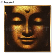 NEW Hand Painted Buddha Oil Painting Hang Wall Painting Modern Buddha Head Paintings Religious Canvas Painting For Living Room 2024 - buy cheap