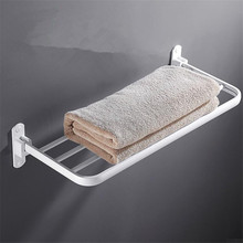 Suporte articulado de toalha para banheiro, suporte dobrável de parede preto/branco de 40-60 cm, prateleira de alumínio para toalhas 2024 - compre barato