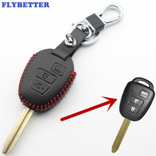 FLYBETTER Genuine Leather 3Button Transponder Remote Key Case Cover For Toyota Sienna/Camry/RAV4/Corolla Car Styling L370 2024 - buy cheap