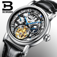 Switzerland BINGER Watches Men luxury brand Tourbillon Relogio Masculino water resistant Skeleton Mechanical Clock B-1171-3 2024 - buy cheap