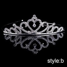 FORSEVEN Mini Tiaras Crowns Cute Silver Color Crystal Princess Diadem Headbands Wedding Party Hair Jewelry for Girls Bride Women 2024 - buy cheap