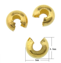 Free Shipping  Wholesale 200PCS Crimp Beads 5mm Gold Plated Conceal Crimp Knot cover Beads Tube End Crimp Bead Cover 2024 - buy cheap