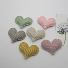 30pcs/lot 5*4cm Heart Padded Appliques for Children Headwear Hair clip Accessories and Garment Accessories 2024 - buy cheap