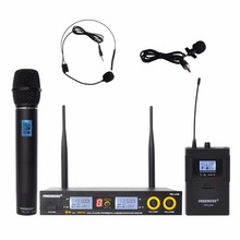 Transmisor de doble vía para Karaoke, micrófono inalámbrico Digital UHF de mano, con solapa y auriculares, FB-U09H 2024 - compra barato