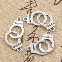 6pcs Charms Handcuffs Freedom 23x15mm Antique Making Pendant fit,Vintage Tibetan Bronze Silver color,DIY Handmade Jewelry 2024 - buy cheap