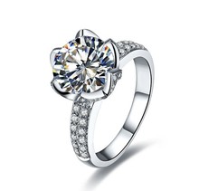 Solid Platinum PT950 Ring 3CT Lotus Flower Diamond Engagement Ring For Women Fine White Gold Jewelry 2024 - buy cheap