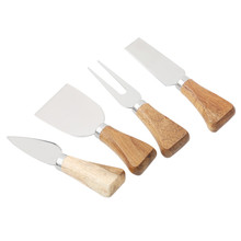 Juego de 4 unids/set de tabla de madera de bambú con mango para cortar, herramienta de cocina, cortador de queso, cuchillos, rallador de queso 2024 - compra barato