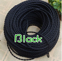 50m / many 2 x0.75 mm fabric cable antique special way, Vintage wire eters black braided cable core deformation twisted pair 2024 - buy cheap