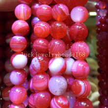 Free shipping Fashion Jewelry  6mm 8mm 10mm 12mm  16mm Gray Stripes Carnelian Round Ball Loose Beads 15.5" FG7365 2024 - buy cheap