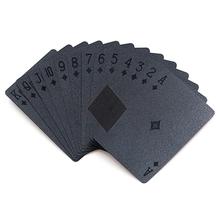 Cartões plásticos duráveis impermeáveis do animal de estimação dos cartões de pôquer do jogo do preto do cartão de jogo padrão do presente preto para jogos de tabela 2024 - compre barato