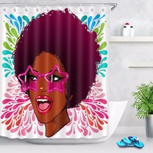 72'' Custom Fashion Salon Beautiful African Women Bathroom Shower Curtain Polyester Bathroom Waterproof Curtain & 12 Hooks 2024 - buy cheap