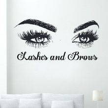 Lashes and Brows Vinyl Wall Decal Eyelashes Extensions Eyebrows Wall Sticker Eyes Decals for Girls Home Decoration Removable G02 2024 - buy cheap