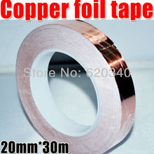 20MM X30M Copper foil tape Adhesive copper tape Shield Tape Single Conductive Film COPPER FOIL TAPE Strap 2024 - buy cheap