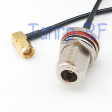 10pc 8in N female with nut bulkhead to SMA male right angle RF adapter connector 20CM Pigtail coaxial jump cable RG174 extension 2024 - buy cheap