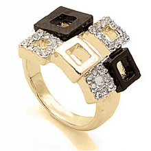 S square-Anillo de cristal austriaco para mujer, sortija para dedo, amarillo, blanco 2024 - compra barato