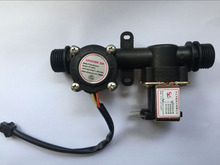 Sensor de fluxo de água + válvula solenoide g1/2, novo, 2020, 1-30l/min, válvula de plástico 2024 - compre barato